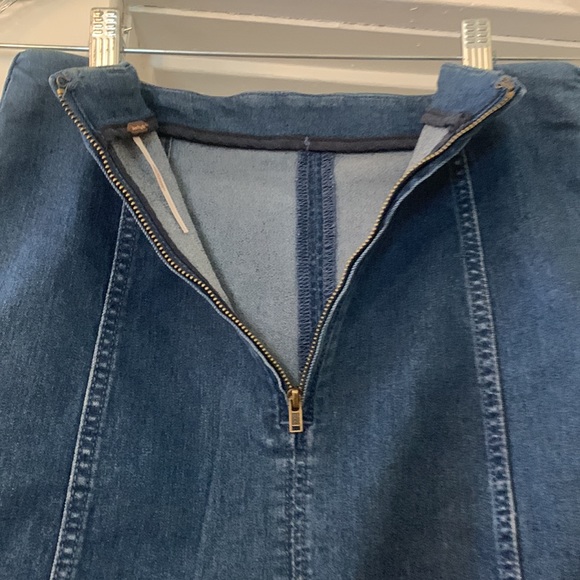 Free People denim jean blue stretchy mini skirt modern femme - Picture 4 of 8